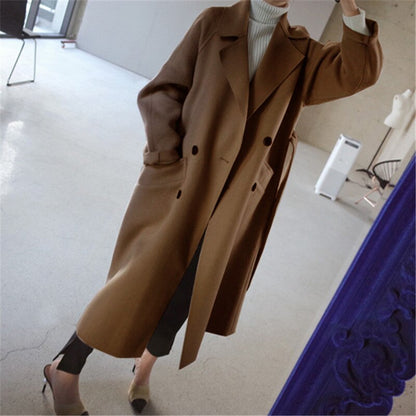 Women's Elegant Long Winter Overcoat Classic Style