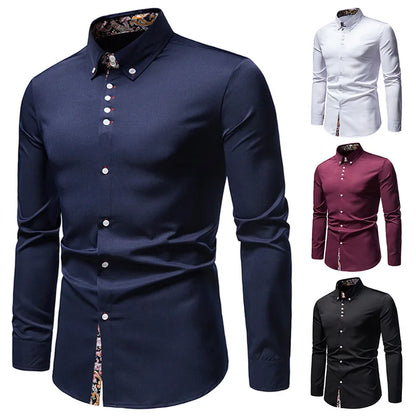 Sean – Men's Slim Fit Paisley Print Long Sleeve Shirt