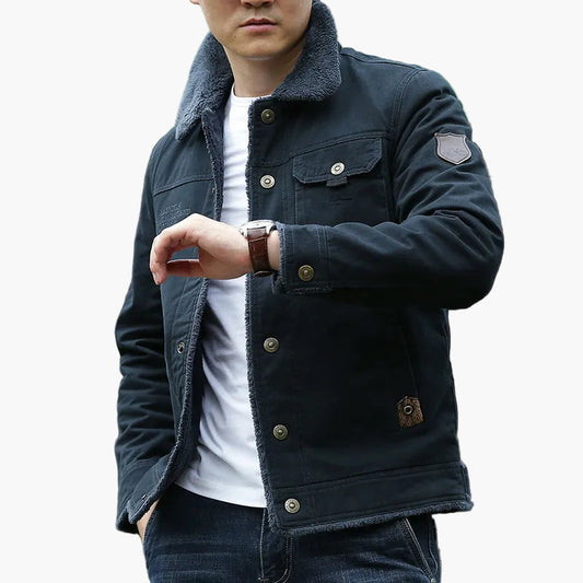 Men's Outdoor Sherpa-Lined Casual Jacket – Warm Windproof Street Style