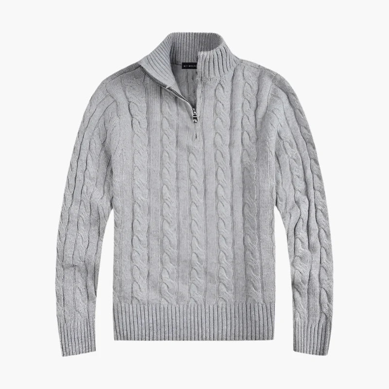 Men's Classic Cable Knit Half-Zip Sweater – Timeless Style for Everyday Comfort