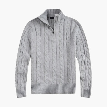 Men's Classic Cable Knit Half-Zip Sweater – Timeless Style for Everyday Comfort