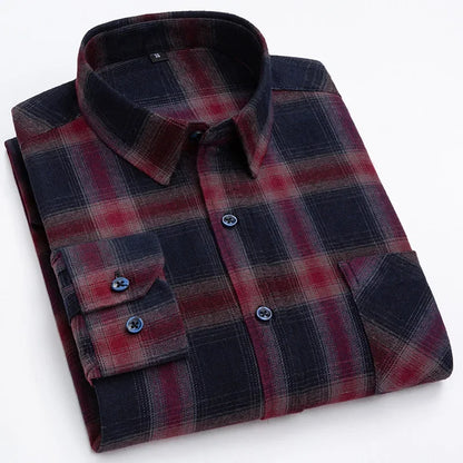 Cameron – Men's Long Sleeve Cotton Plaid Shirt