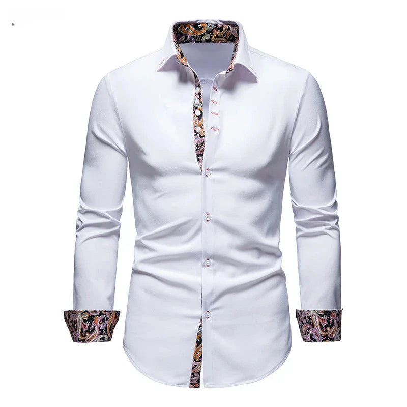 Sean – Men's Slim Fit Paisley Print Long Sleeve Shirt