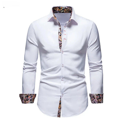 Sean – Men's Slim Fit Paisley Print Long Sleeve Shirt