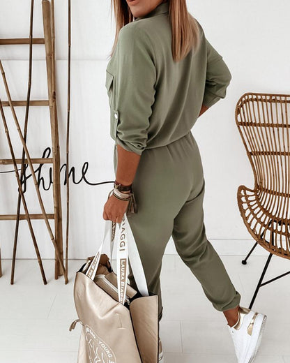 Women's Casual Utility Jumpsuit - Modern Everyday Style