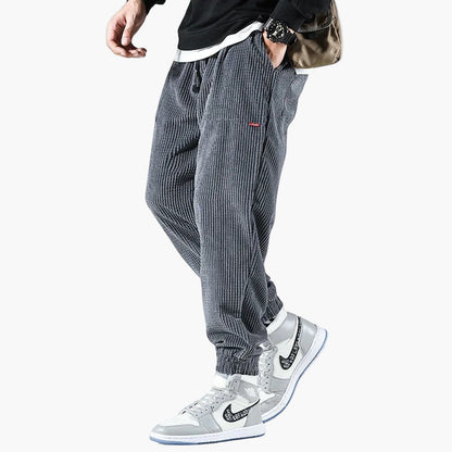 Men's Relaxed Fit Corduroy Sweatpants for Casual and Athletic Wear