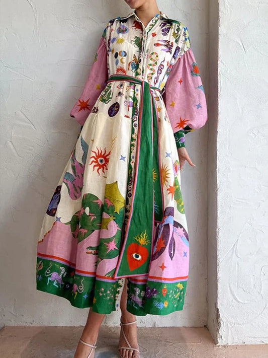 Women's Boho Swing Blouse Dress – Maxi Chic Dress for Summer Parties & Events
