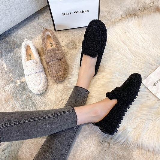 Women's Plush Indoor Loafer Slippers – Cozy Home Comfort and Non-Slip Style