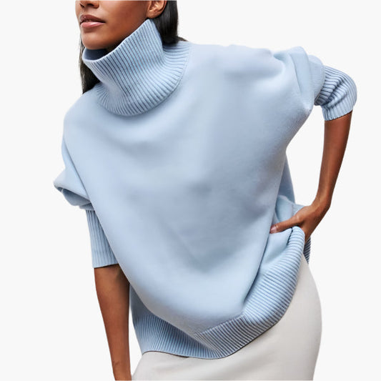 Women's Elegant Turtleneck Full Sleeve Sweater – Modern Chic Pullover for Versatile Outfits