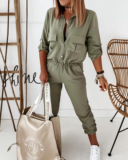 Women's Casual Utility Jumpsuit - Modern Everyday Style