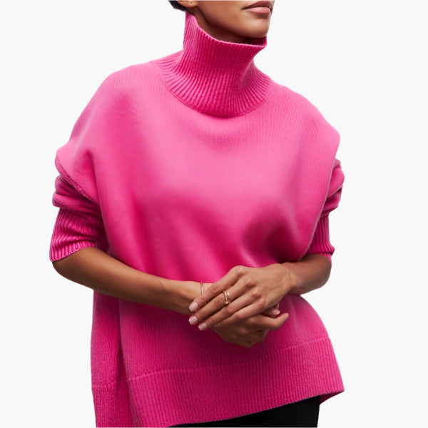 Women's Elegant Turtleneck Full Sleeve Sweater – Modern Chic Pullover for Versatile Outfits