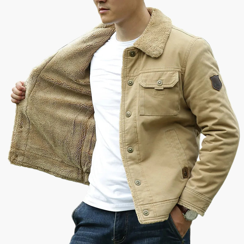 Men's Outdoor Sherpa-Lined Casual Jacket – Warm Windproof Street Style