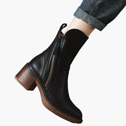 Women's High-Heel Leather Ankle Boots for Sophisticated Everyday Style