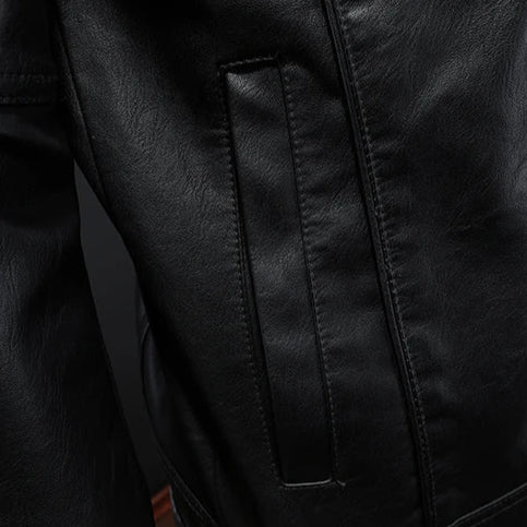 Men's Moto-Inspired Classic Leather Jacket for Modern Casual Style