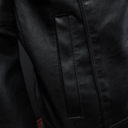 Men's Moto-Inspired Classic Leather Jacket for Modern Casual Style