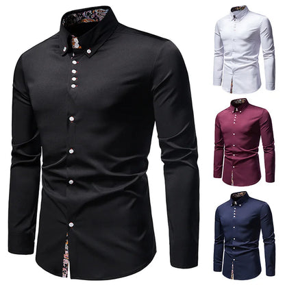 Sean – Men's Slim Fit Paisley Print Long Sleeve Shirt