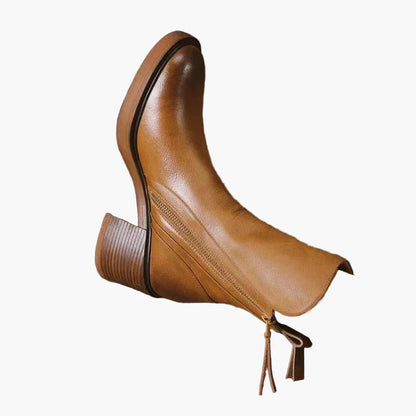 Women's High-Heel Leather Ankle Boots for Sophisticated Everyday Style