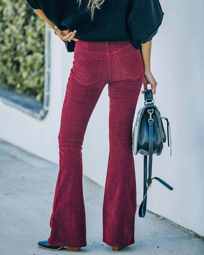 Women's Trendy High Waist Flare Pants – Fashionable Everyday Flared Trousers
