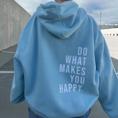Women's Motivational Text Print Hooded Pullover Sweatshirt – Casual Outdoor Style