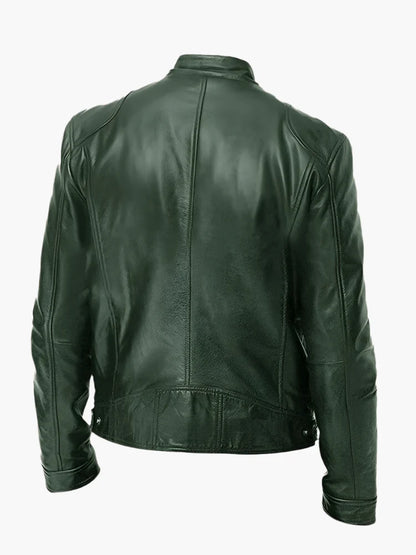 Men's Classic Vegan Leather Biker Jacket for Versatile Urban Style