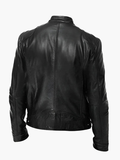 Men's Classic Vegan Leather Biker Jacket for Versatile Urban Style