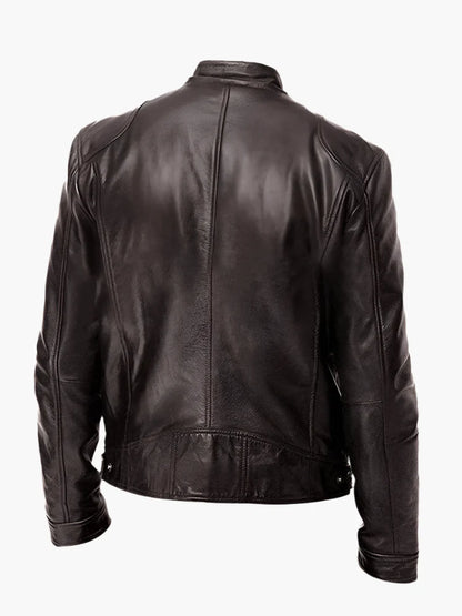 Men's Classic Vegan Leather Biker Jacket for Versatile Urban Style