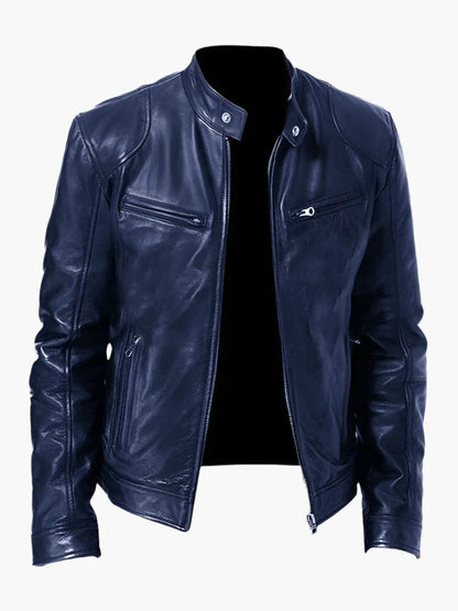 Men's Classic Vegan Leather Biker Jacket for Versatile Urban Style