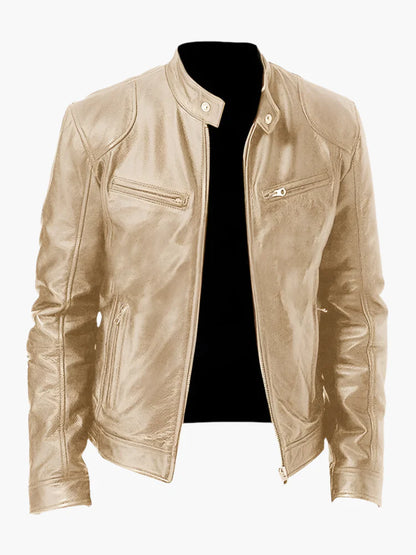 Men's Classic Vegan Leather Biker Jacket for Versatile Urban Style