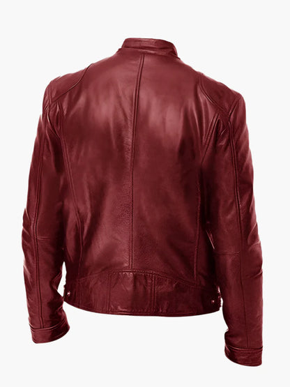 Men's Classic Vegan Leather Biker Jacket for Versatile Urban Style