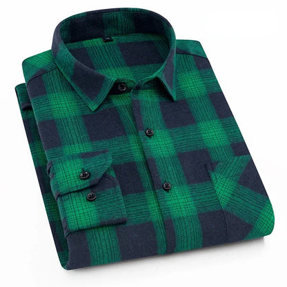 Cameron – Men's Long Sleeve Cotton Plaid Shirt