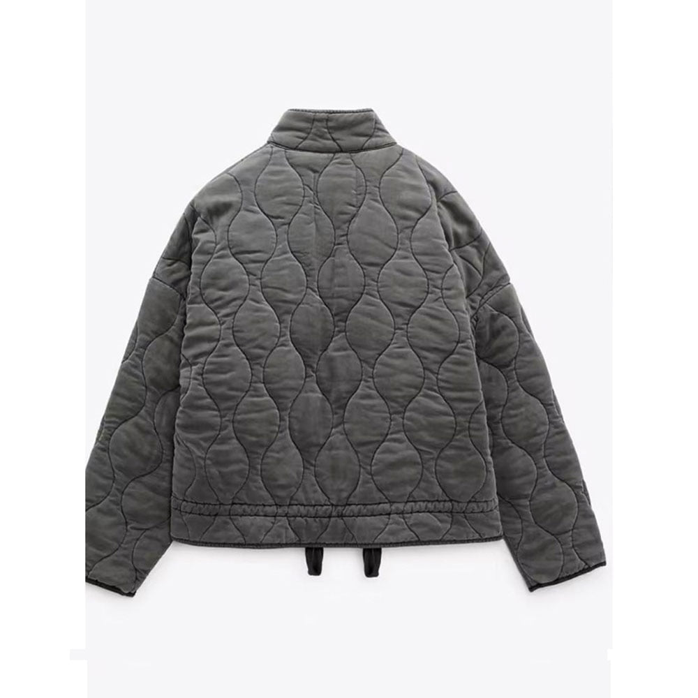 Women's Quilted Oversized Winter Jacket with Pockets and Zipper - 2024 Trendy Padded Coat