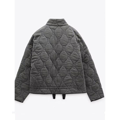 Women's Quilted Oversized Winter Jacket with Pockets and Zipper - 2024 Trendy Padded Coat