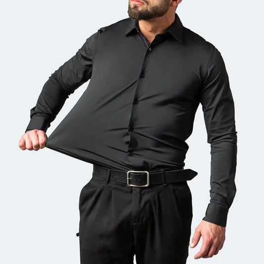 Stephen – Men's Stretchable Button-Up Slim-Fit Dress Shirt