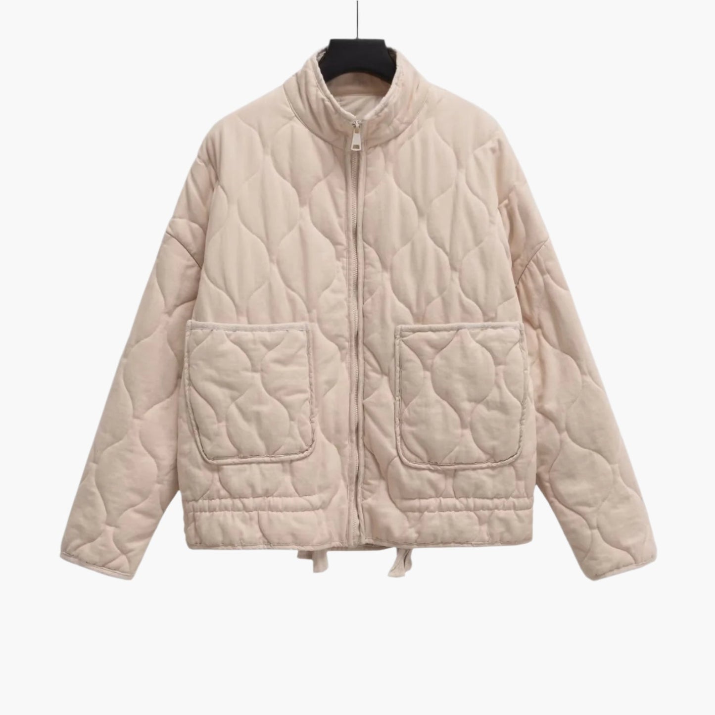 Women's Quilted Oversized Winter Jacket with Pockets and Zipper - 2024 Trendy Padded Coat