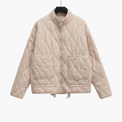 Women's Quilted Oversized Winter Jacket with Pockets and Zipper - 2024 Trendy Padded Coat