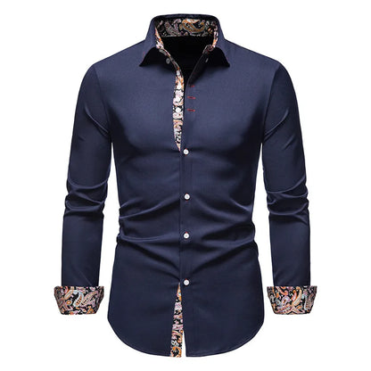 Sean – Men's Slim Fit Paisley Print Long Sleeve Shirt