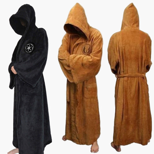 Men's Hooded Fleece Bathrobe Star Wars Inspired Cosplay Loungewear