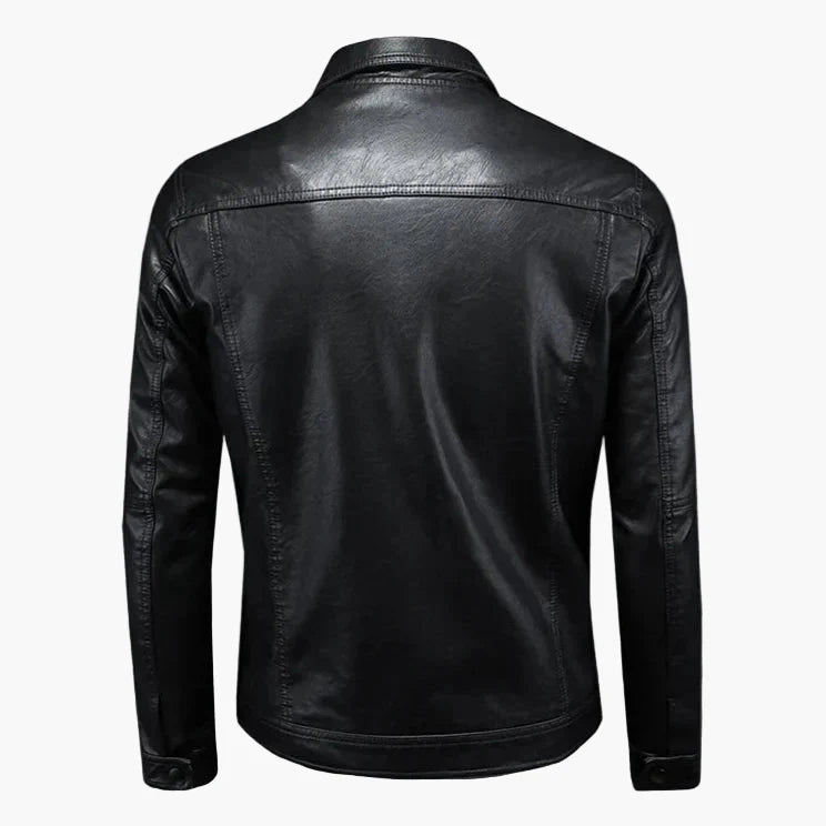 Men's Moto-Inspired Classic Leather Jacket for Modern Casual Style