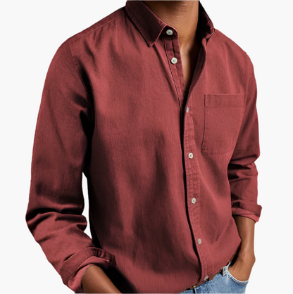 Men's Classic Casual Button-Down Denim Shirt for Everyday Style