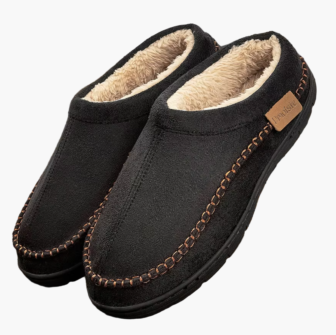 Men's Sheepskin Slipper Boots – Cozy Indoor Outdoor Memory Foam House Shoes