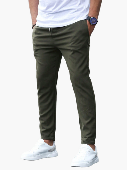 Men's Premium Cropped Jogger Pants with Drawstring – Modern Casual & Smart Style