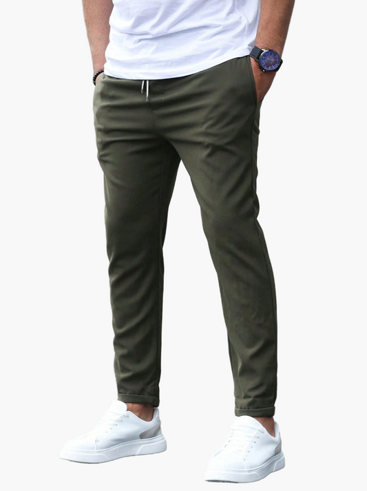 Men's Premium Cropped Jogger Pants with Drawstring – Modern Casual & Smart Style