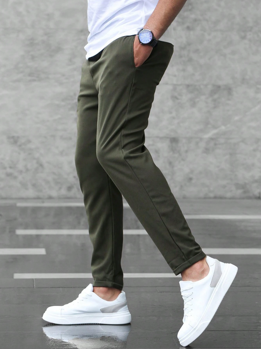 Men's Premium Cropped Jogger Pants with Drawstring – Modern Casual & Smart Style