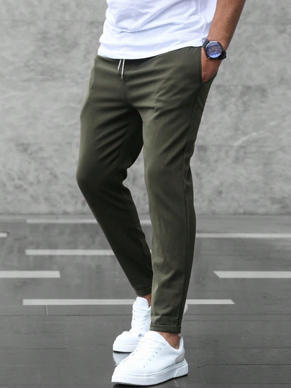 Men's Premium Cropped Jogger Pants with Drawstring – Modern Casual & Smart Style