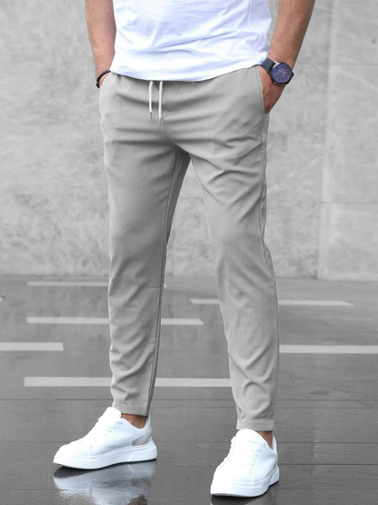Men's Premium Cropped Jogger Pants with Drawstring – Modern Casual & Smart Style
