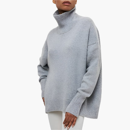 Women's Elegant Turtleneck Full Sleeve Sweater – Modern Chic Pullover for Versatile Outfits