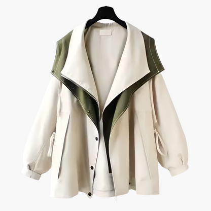 Women's Oversized Windbreaker Jacket Casual Layered Style