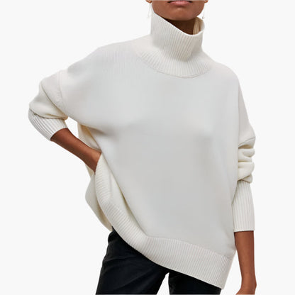 Women's Elegant Turtleneck Full Sleeve Sweater – Modern Chic Pullover for Versatile Outfits