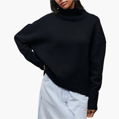 Women's Elegant Turtleneck Full Sleeve Sweater – Modern Chic Pullover for Versatile Outfits