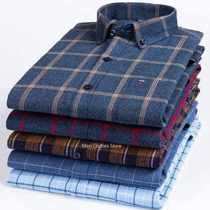 Cameron – Men's Long Sleeve Cotton Plaid Shirt